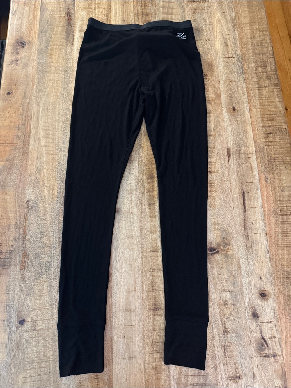 Karl Lagerfeld Lounge Travel Black Knit 100% Lyocell Leggings NEW NWT large